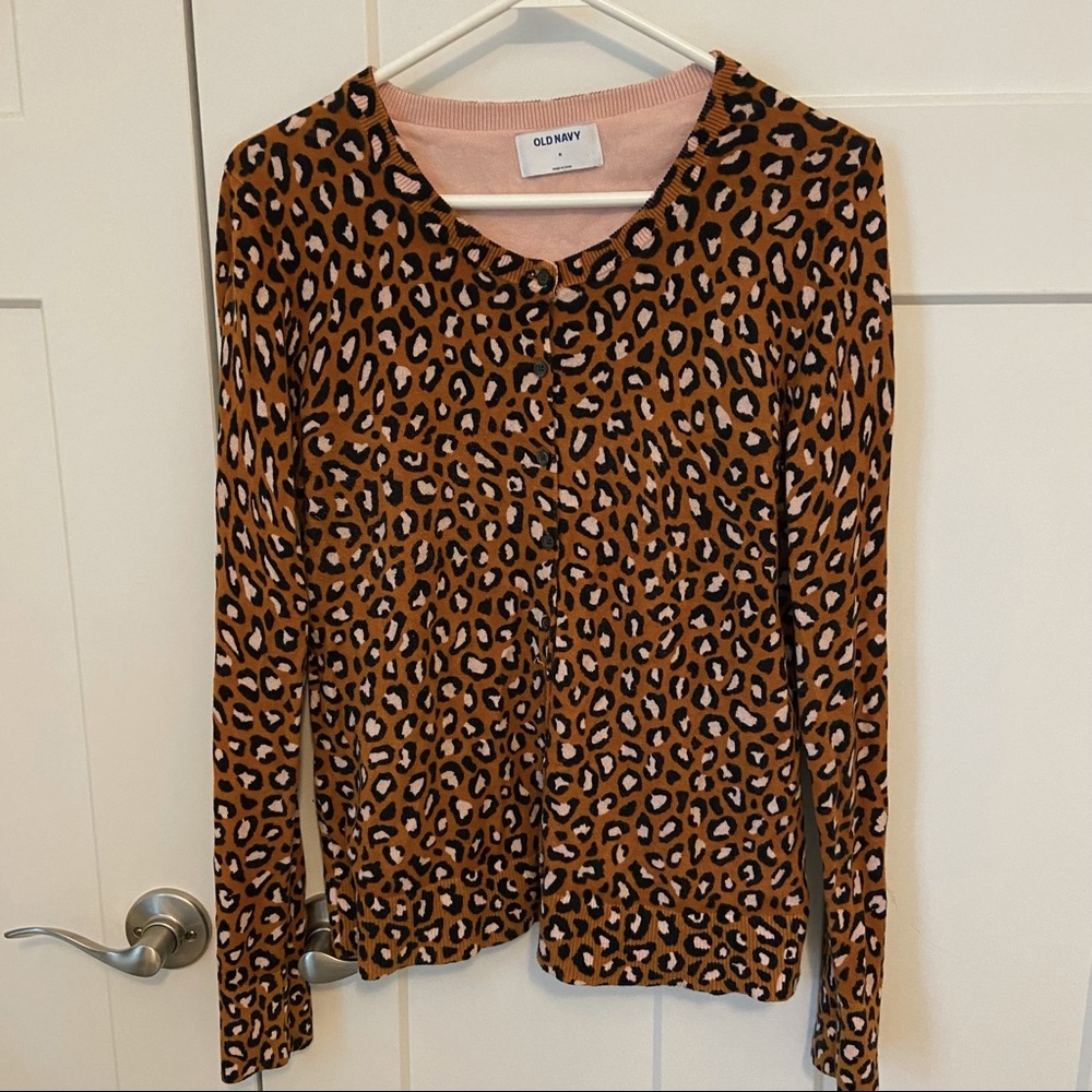 OLD NAVY LEOPARD CARDIGAN | Size M